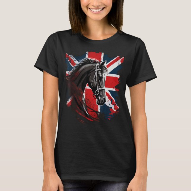 British UK Horse on Underbar Britain Horse T Shirt (Framsida)