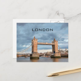British UK London Torn Bridge Boats Travel Vykort