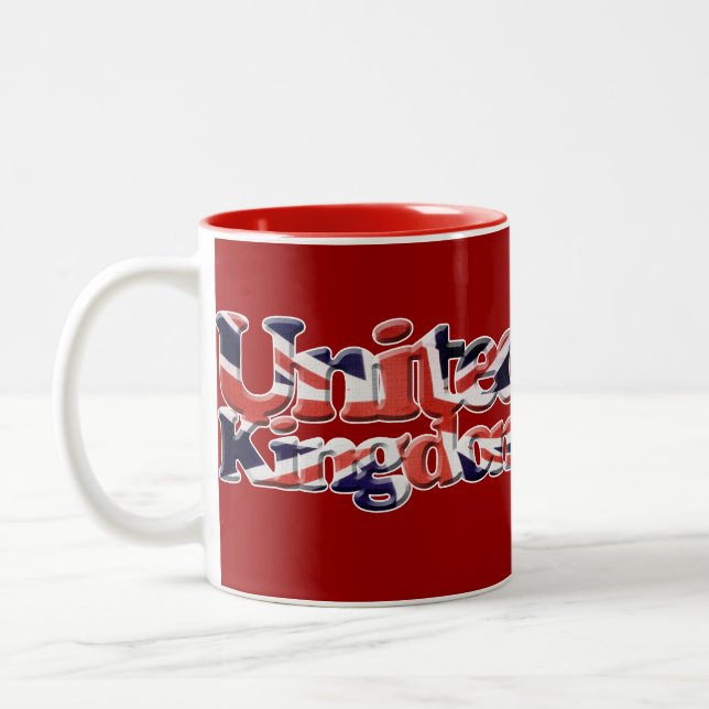 British Union Flagga Union Jack Patriotic Design Två-Tonad Mugg (Vänster)