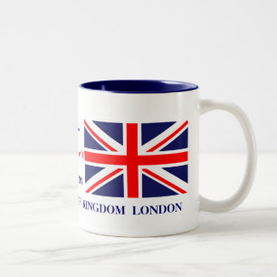 British Union Jack Britain London flagga Två-Tonad Mugg