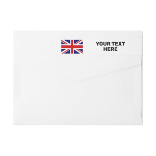 British Union Jack flagga anpassningsbar returadre Etikettband