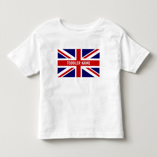 British Union Jack flagga anpassningsbar småbarn t T Shirt (Framsida)