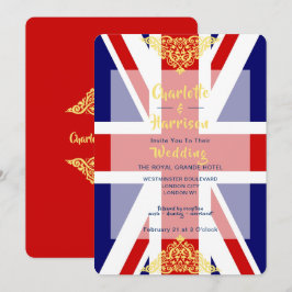 British Union Jack Flagga Destination Wedding Inbjudningar