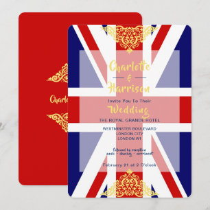 British Union Jack Flagga Destination Wedding Inbjudningar