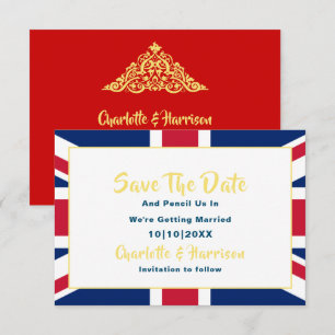 British Union Jack Flagga Destination Wedding Spara Datumet