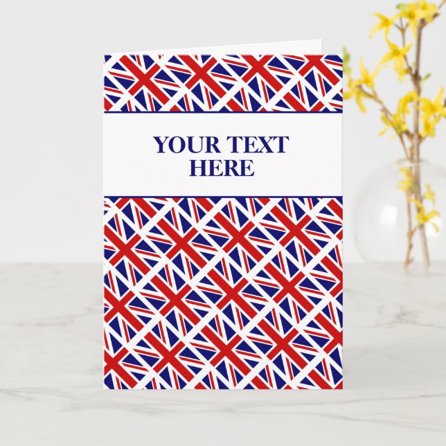 British Union Jack flagga English pride hälsning Kort (Gul blomma)