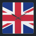 British Union Jack Flagga Fyrkantig Klocka<br><div class="desc">National flagga of Underbar Britain & Northern Ireland The United Kingdom flagga, även känd som Union Jack eller Union Flagga, hade sitt ursprung 1801 med Underbara Storbritanniens och Irlands union. Den består av en kombination av flaggor i England, Skottland och Irland och har en kvot på 2:1 (även om en...</div>