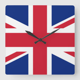 British Union Jack Flagga Fyrkantig Klocka