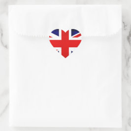 British Union Jack Flagga Hjärtformat Klistermärke