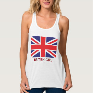 British Union Jack Flagga Linne Med Racerback