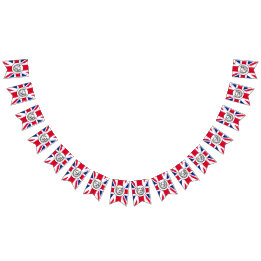 British Union Jack Flagga med Kung Charles III,