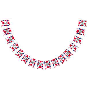 British Union Jack Flagga med Kung Charles III,