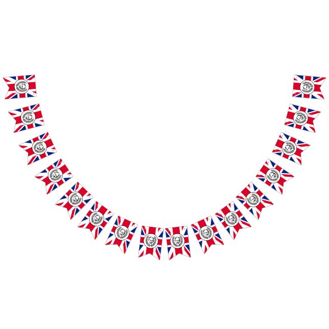British Union Jack Flagga med Kung Charles III, (Alla)