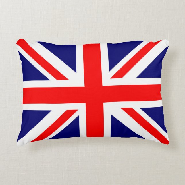 British Union Jack Flagga Pillow, UK Home, Storbri Prydnadskudde (Framsidan)