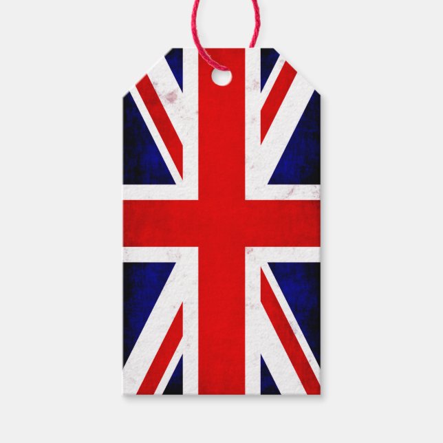 British Union Jack Flagga Presentetikett (Framsidan)