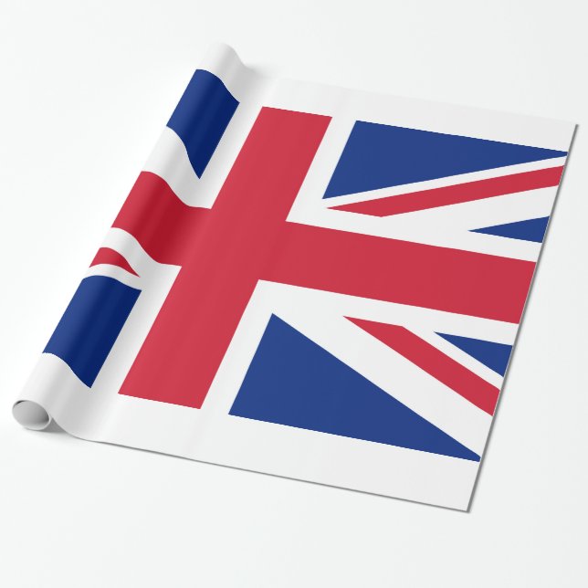 British Union Jack Flagga Presentpapper (Utrullad)