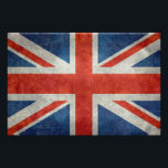 British Union Jack flagga retro stil fototryck<br><div class="desc">British Union Jack Ensign flagga 3:5 med Vintage Retro eller Grungy struktur. Unionens nuvarande utformning i data från ett uttalande om Royalet efter föreningen Underbara Storbritannien och Irland 1801. Flagga kombinerar aspekter av tre äldre flaggor: den röda korna av Konungariket Englands St George, den vita saltiern av St Andrew for...</div>