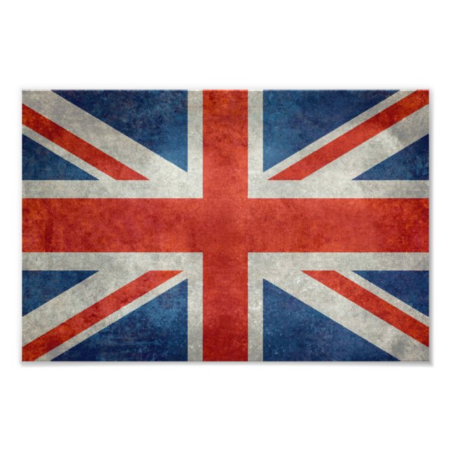 British Union Jack flagga retro stil fototryck (Framsidan)
