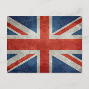 British Union Jack flagga retro stil vykort