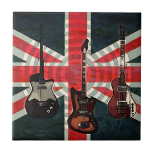 British Union Jack Flagga Sten Roll Electric Guita Kakelplatta