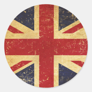 British Union Jack Flagga Vintage Runt Klistermärke