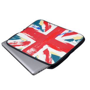 British Union Jack Flagga Vintage Worn Laptop Sleeve