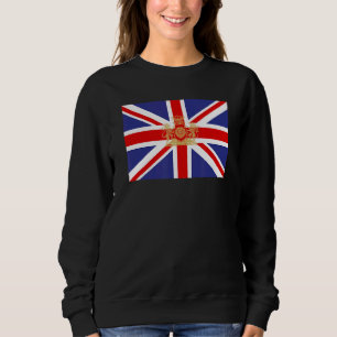 British Union Jack Flagga With Royal Vapensköld UK T Shirt