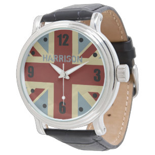 British Union Jack Grunge Flagga Armbandsur