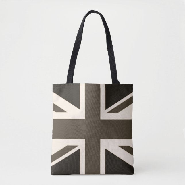British Union Jack Sepia Antiqued Tygkasse (Framsida)