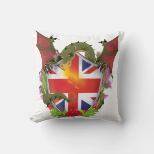 British Union Jack Shield och Dragon Kudde