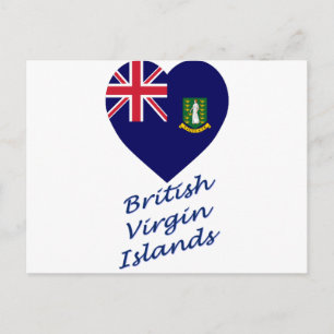 British Virgin Islands Flagga Heart Vykort