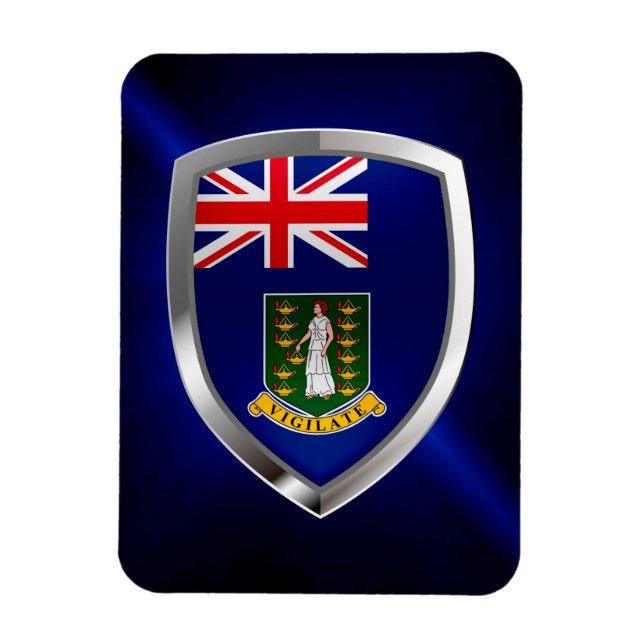 British Virgin Islands Mettalic Emblem Magnet (Vertikal)