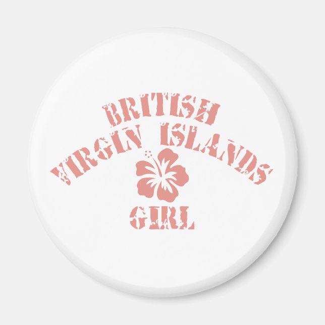 British Virgin Islands Rosa Girl Magnet (Framsidan)