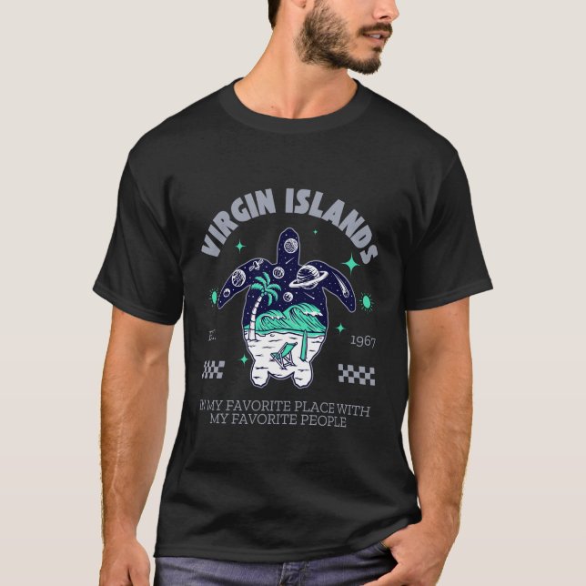 British Virgin Islands turtle T Shirt (Framsida)