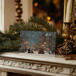 British Winter Vintage jul Helg Vykort