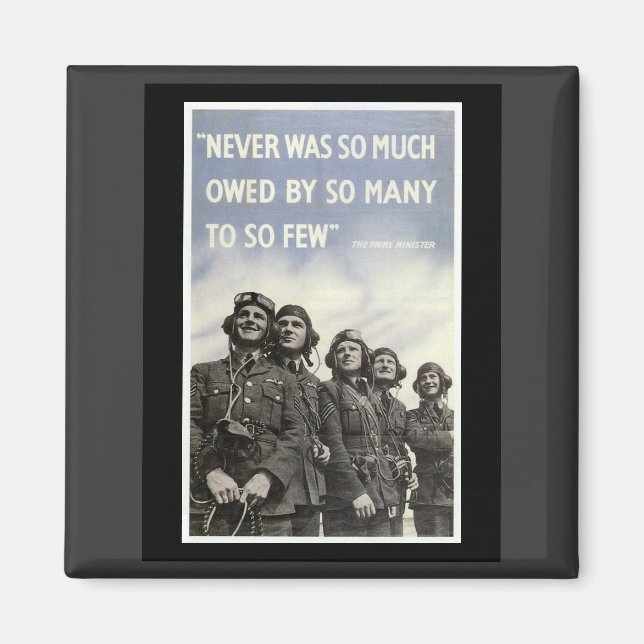 British WW2 Churchill Quotation Magnet (Framsidan)