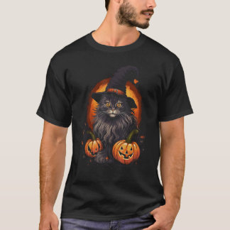 Britisk långhårig katt Halloween Grafiska Tees för T Shirt