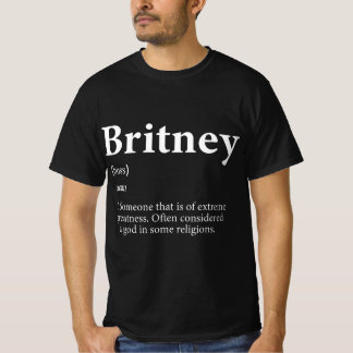 Britney Costume Cute Definition Personlig Namn T Shirt