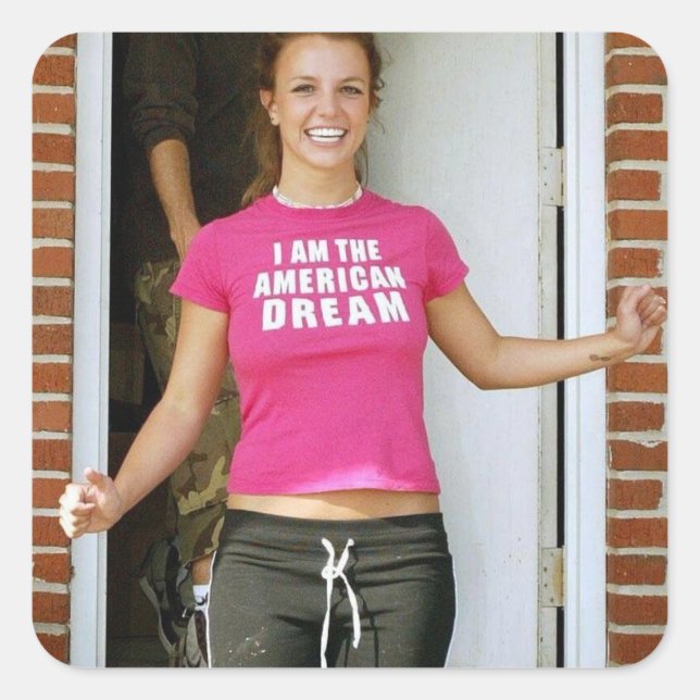 Britney  fyrkantigt klistermärke (Framsida)