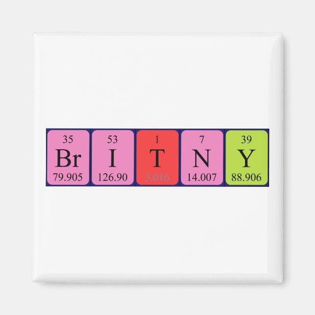 Britny Periny bord namn magnet (Framsidan)
