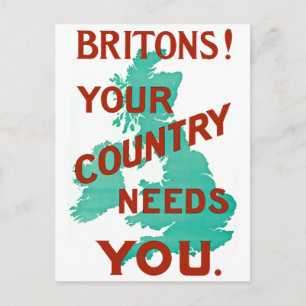 Britoner! Din Land behöver dig Vykort