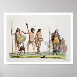 Britoner, kaledonier och drottning Boadicea, tallr Poster