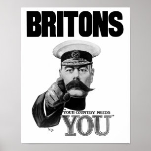 Britons Ditt Land behöver dig - Lord Kitchener Poster