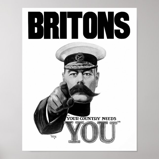 Britons Ditt Land behöver dig - Lord Kitchener Poster (Framsidan)