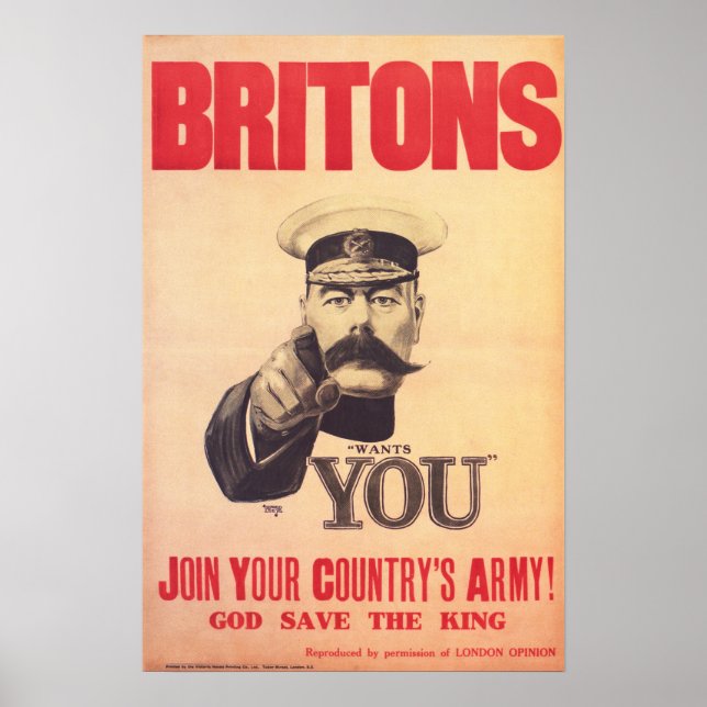BRITONS! Lord Kitchener vill ha dig! Gå med armén Poster (Framsidan)