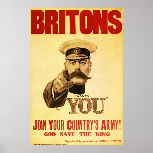 Britons Wants You, Lord Kitchener Poster (Framsidan)