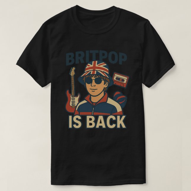 Britpop är bak T-Shirt - 90:s Music Retro Tee | Ro (Design framsida)