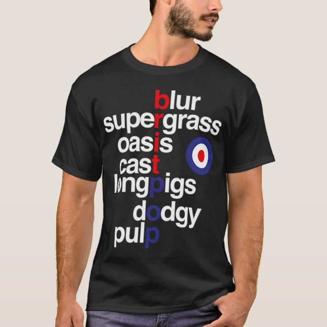 Britpop-grupper T Shirt (Framsida)