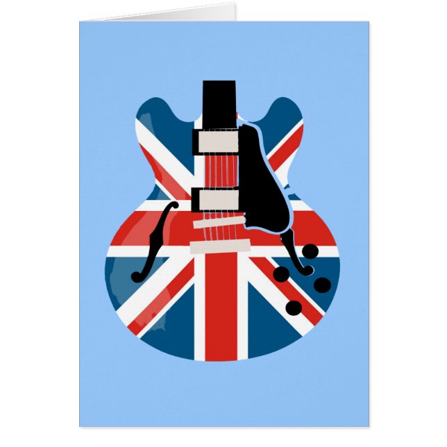 Britpop Guitar Hälsningskort (Framsidan)