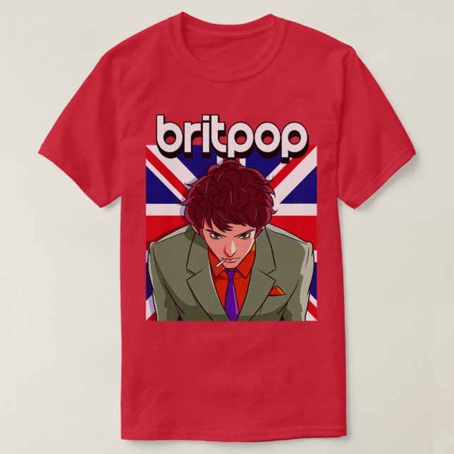 Britpop Mod Kostym 90-talet Sten Guitar Music Älsk T Shirt (Design framsida)